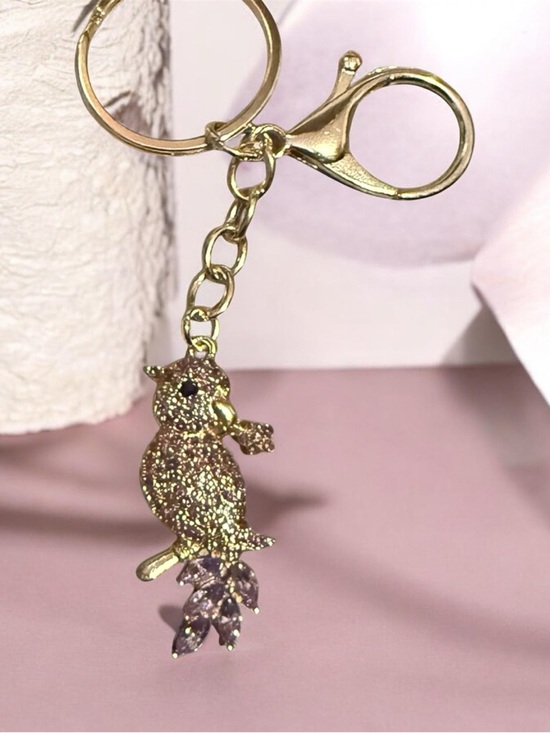 Bag charms Accessories - Gold Parrot Crystal Charm Keyring - Unbranded